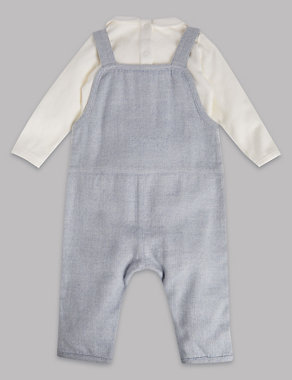 2 Piece Herringbone Dungarees and Bodysuit Outfit Image 2 of 4