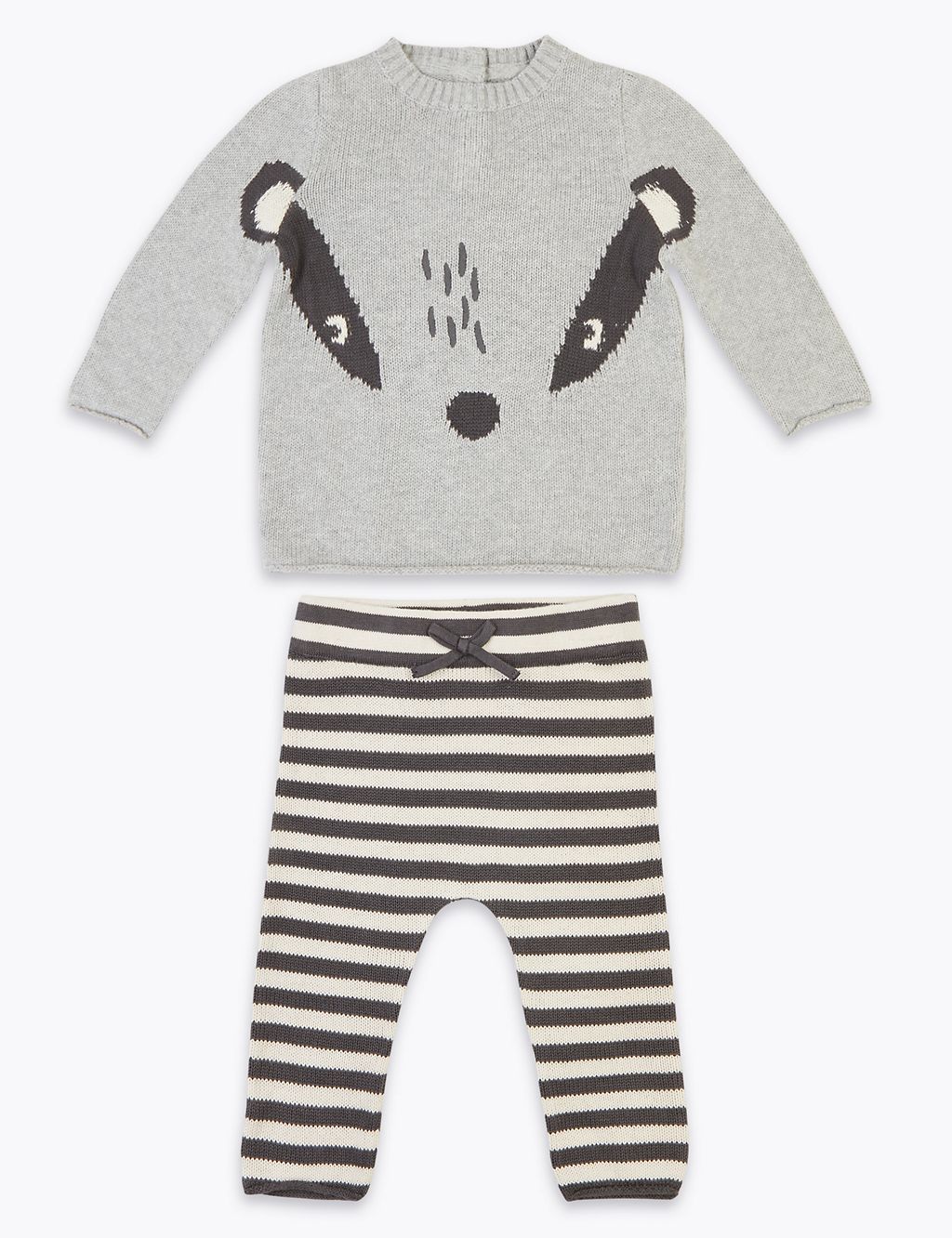 2 Piece Knitted Badger Top & Bottom Outfit (0-3 Yrs) 3 of 4