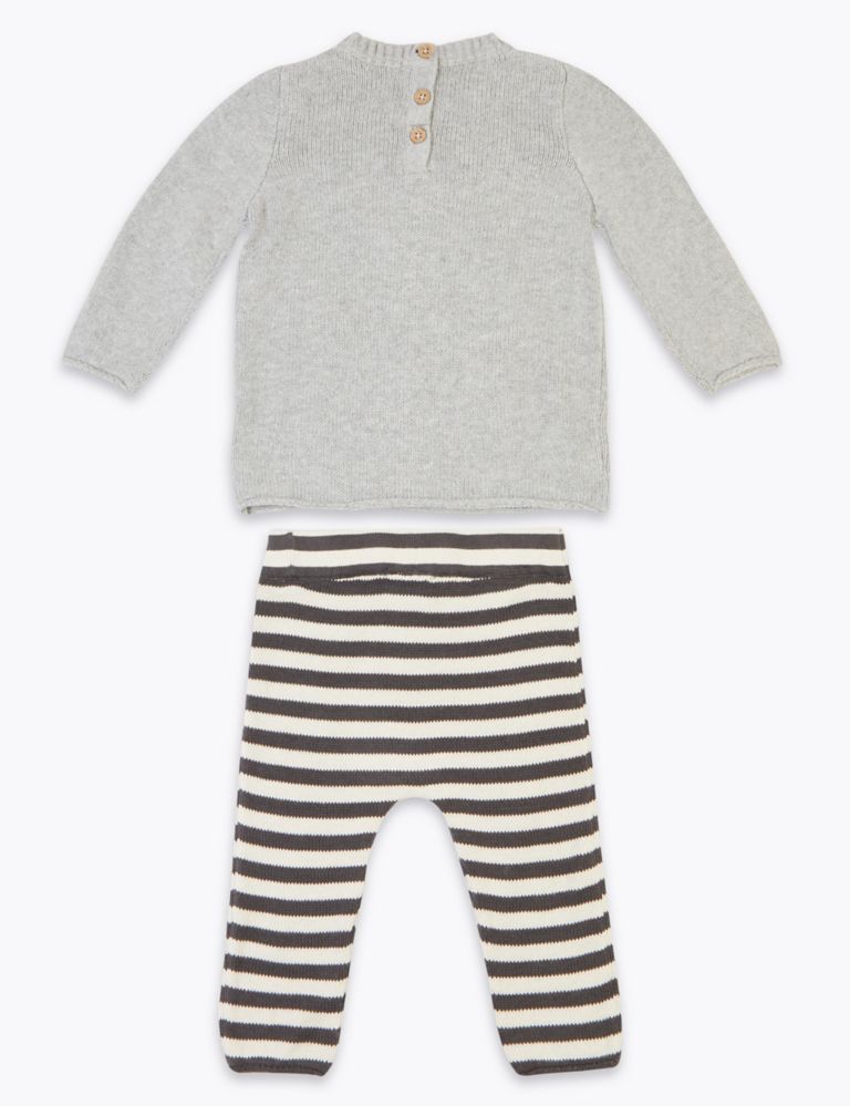 2 Piece Knitted Badger Top & Bottom Outfit (0-3 Yrs) 2 of 4