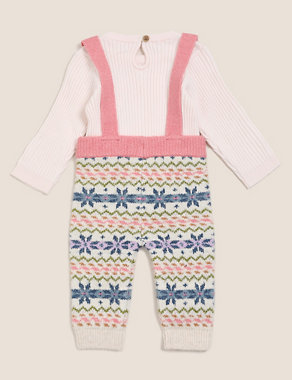 2 Piece Knitted Fair Isle Dungaree Outfit (0-3 Yrs) Image 2 of 6