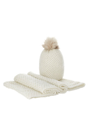 2 Piece Knitted Hat & Snood Set Image 2 of 4