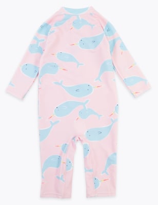 2 Piece Narwhal Sunsafe Swimsuit \u0026 Hat 