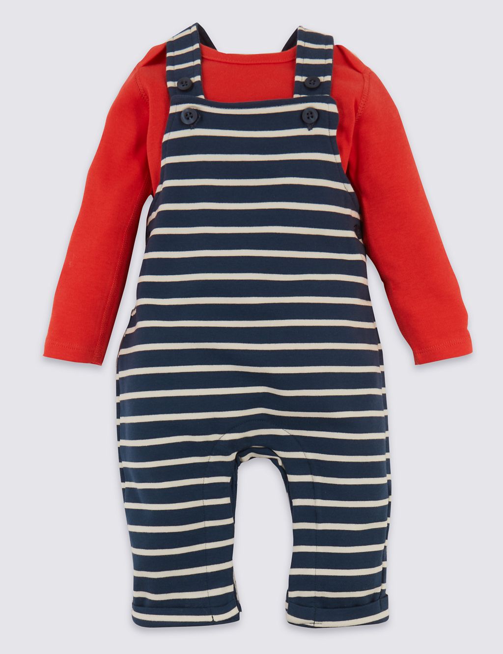 2 Piece Organic Cotton Dungarees & Bodysuit Outfit 3 of 5
