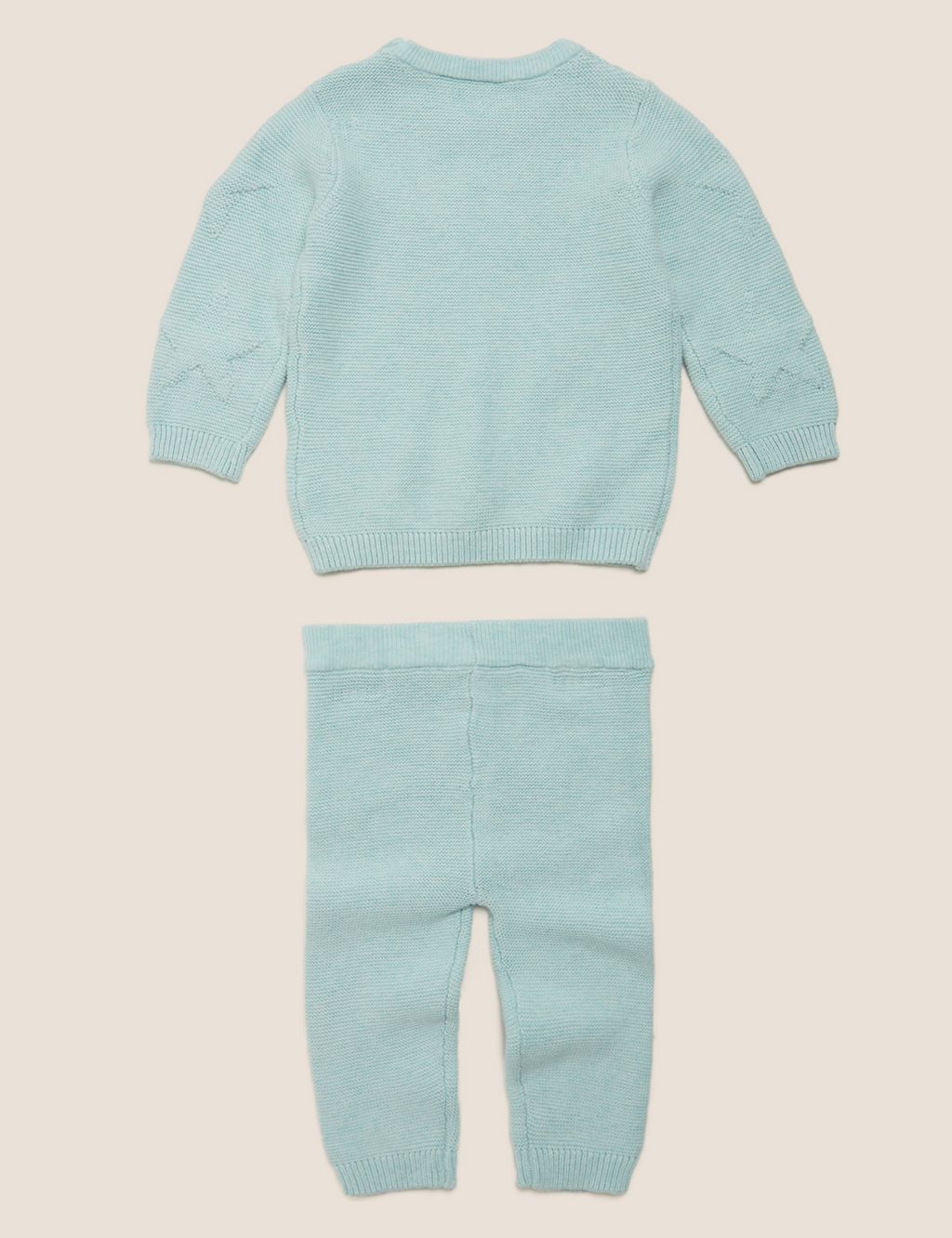 2 Piece Organic Cotton Knitted Star Outfit (7lbs-12 Mths) | M&S