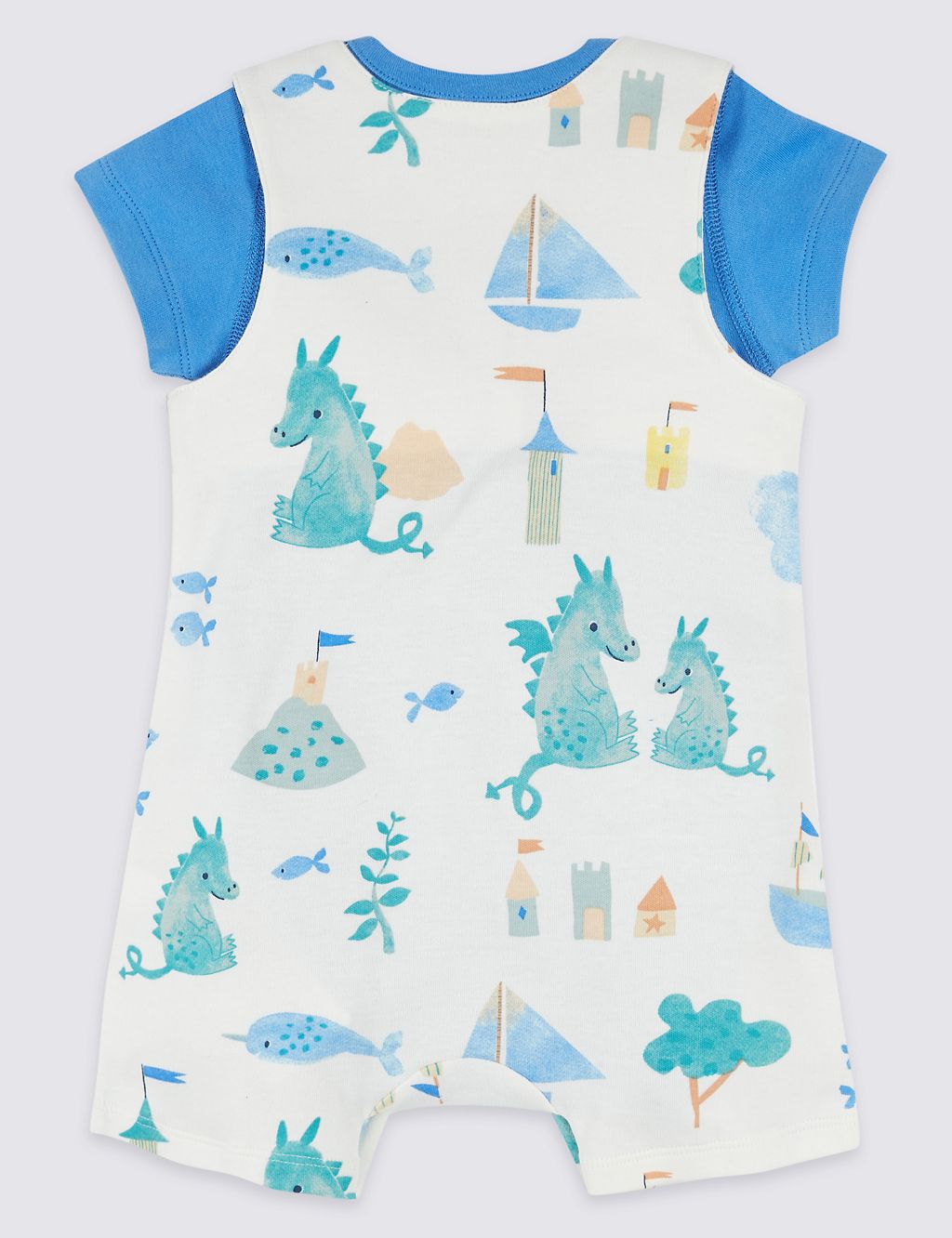2 Piece Print Dungarees with Bodysuit 1 of 5