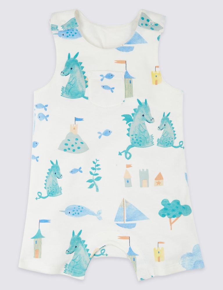 2 Piece Print Dungarees with Bodysuit 3 of 5