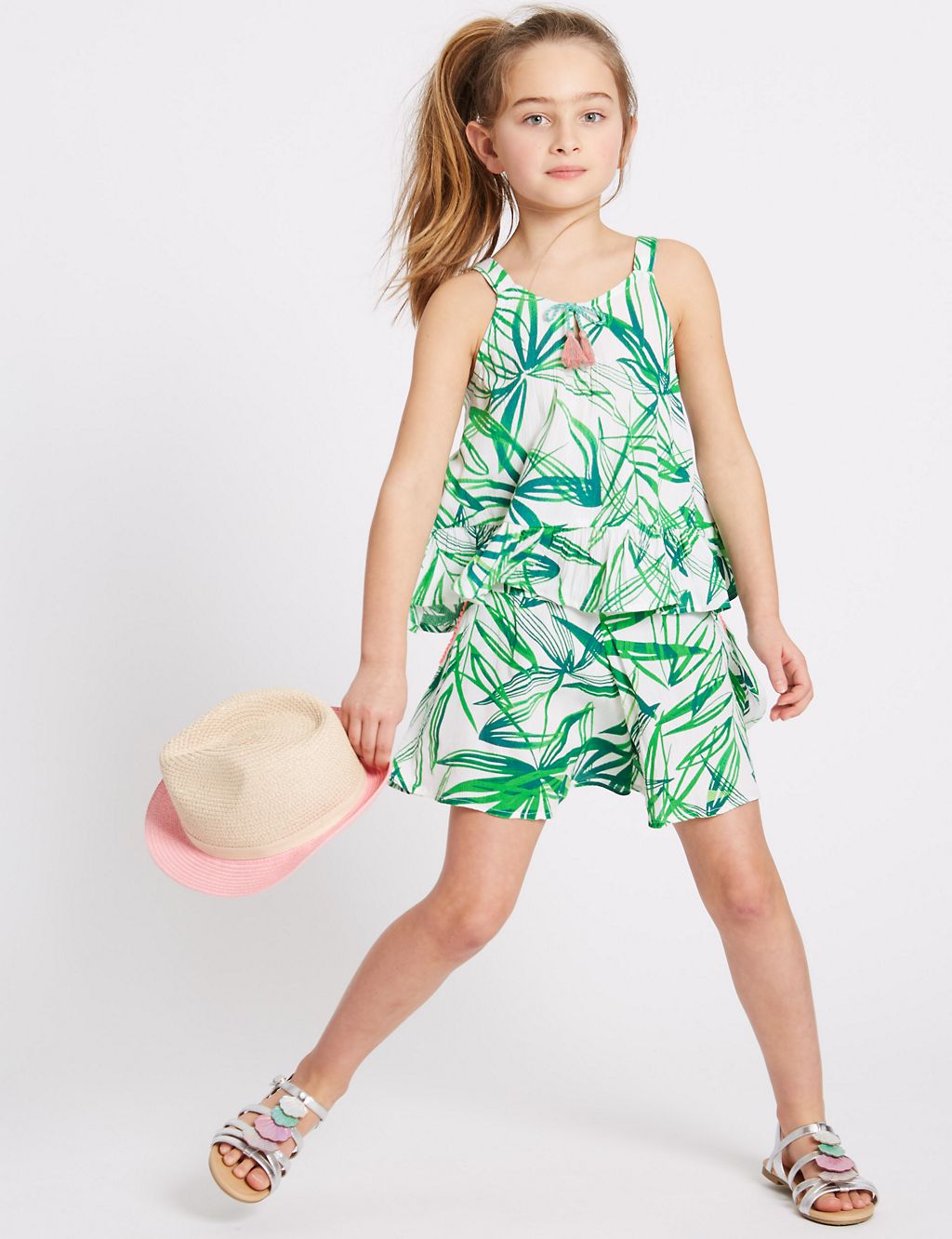 2 Piece Printed Top & Shorts Outfit (3-16 Years) 3 of 4