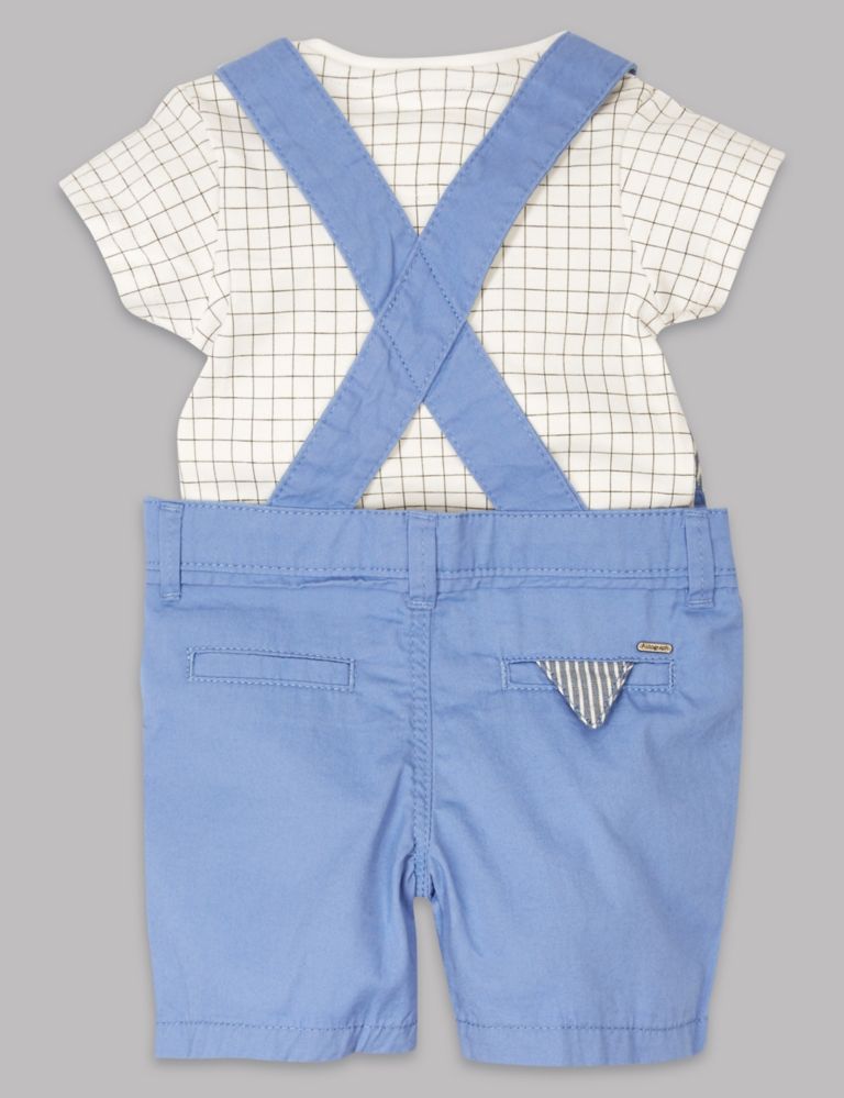 2 Piece Pure Cotton Bodysuit & Dungaree Outfit 2 of 5
