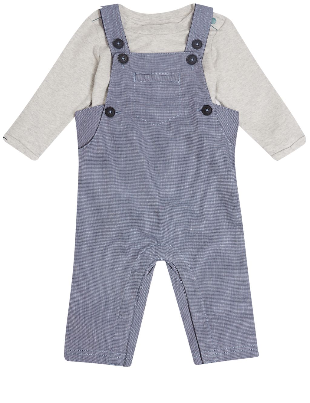 2 Piece Pure Cotton Bodysuit & Dungarees Outfit 4 of 7