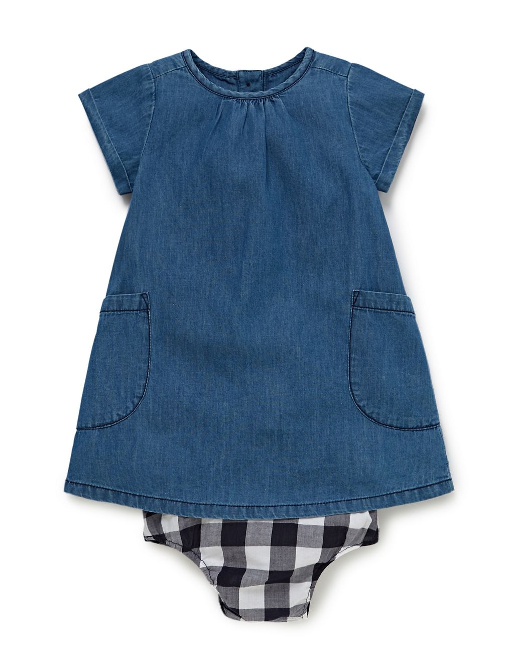 2 Piece Pure Cotton Chambray Dress & Knickers Outfit 3 of 3