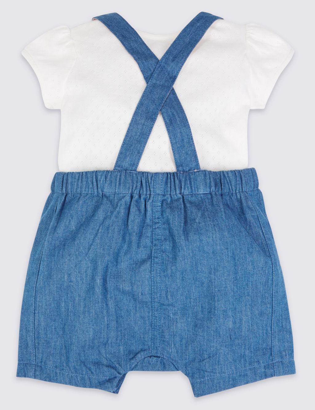 2 Piece Pure Cotton Dungarees & Bodysuit Outfit 1 of 5
