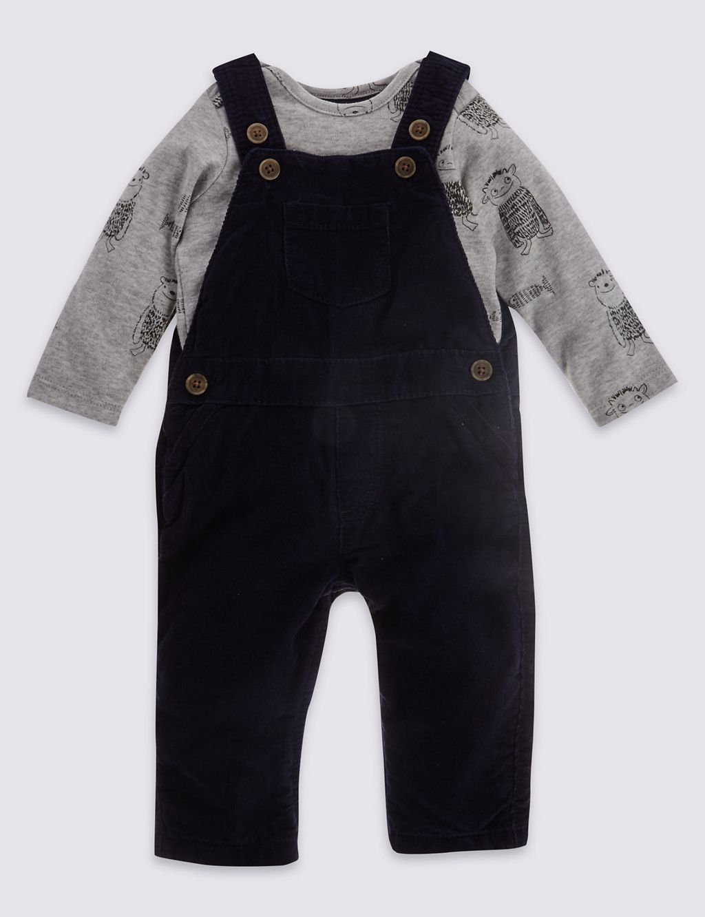 2 Piece Pure Cotton Dungarees & Bodysuit Outfit 3 of 6