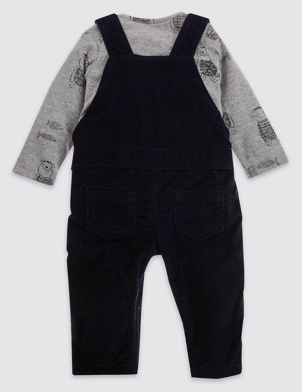 2 Piece Pure Cotton Dungarees & Bodysuit Outfit 1 of 6