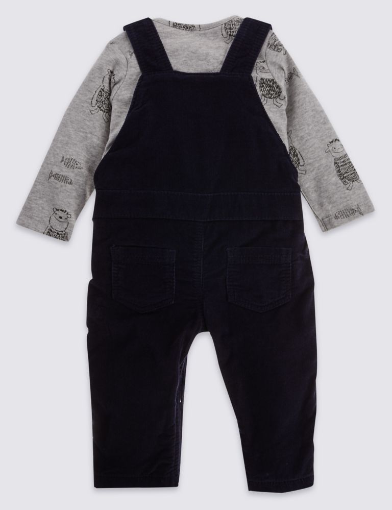 2 Piece Pure Cotton Dungarees & Bodysuit Outfit 2 of 6