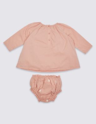 2 Piece Pure Cotton Embroidered Outfit Image 2 of 5