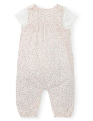2 Piece Pure Cotton Floral Dungaree Outfit | M&S