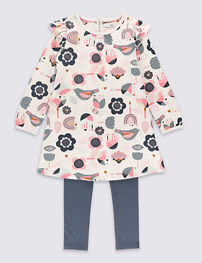 2 Piece Pure Cotton Jersey Outfit with StayNEW™ (1-7 Years) Image 2 of 3