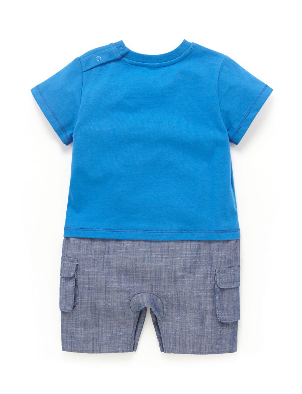 2 Piece Pure Cotton Mock T-Shirt & Shorts Outfit 1 of 3