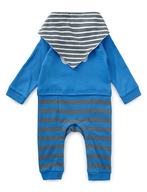 2 Piece Pure Cotton Monster Mock Layered Onesie with Bib Image 2 of 3