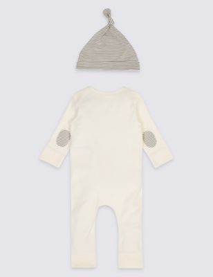 2 Piece Pure Cotton Organic All-in-One with Hat Outfit Image 2 of 4