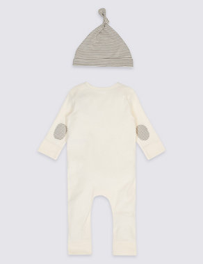 2 Piece Pure Cotton Organic All-in-One with Hat Outfit Image 2 of 4