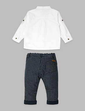 2 Piece Pure Cotton Shirt & Trousers Outfit Image 2 of 6