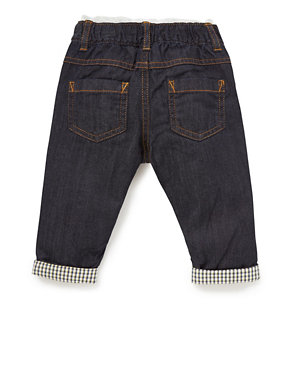 2 Piece Pure Cotton Washed Look Jeans with Socks Image 2 of 3