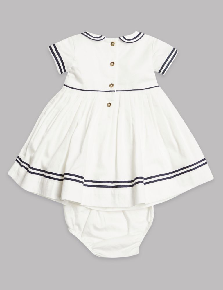 2 Piece Pure Cotton Woven Dress and Knicker 2 of 7