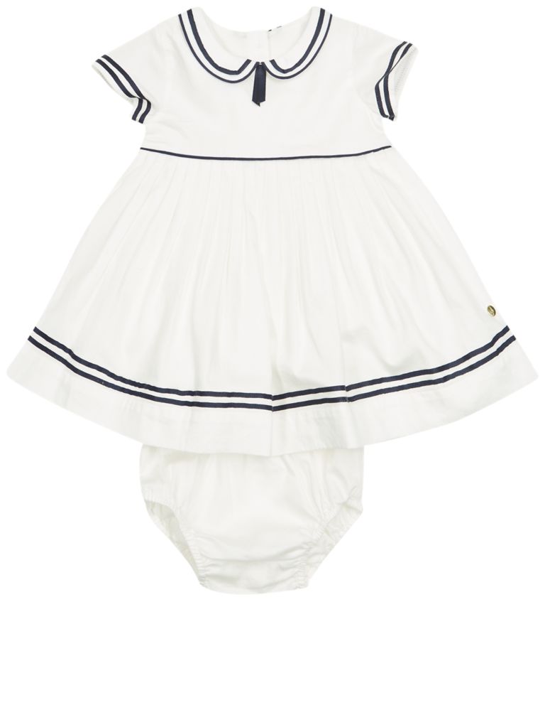 2 Piece Pure Cotton Woven Dress and Knicker 6 of 7