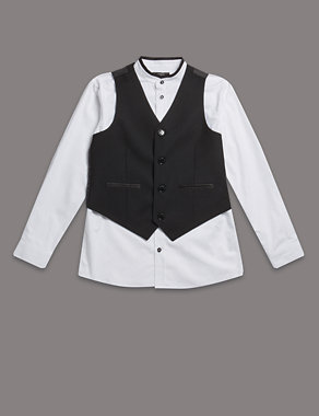 2 Piece Shirt & Waistcoat Outfit (5-14 Years) Image 2 of 3