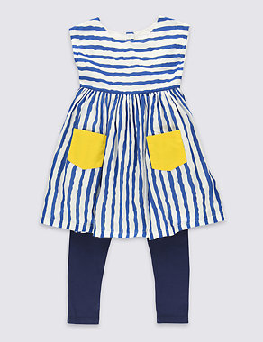 2 Piece Striped Top & Leggings Outfit (1-7 Years) Image 2 of 3