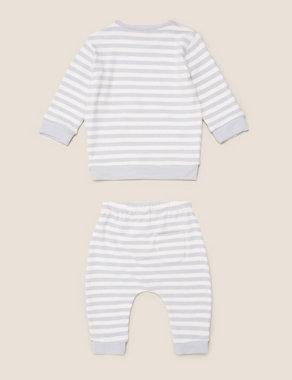 2 Piece Super Soft Stripe Outfit (0-3 Yrs) Image 2 of 5