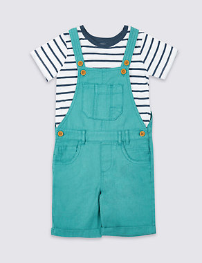 2 Piece T-Shirt & Dungarees Outfit (3 Months - 5 Years) Image 2 of 4