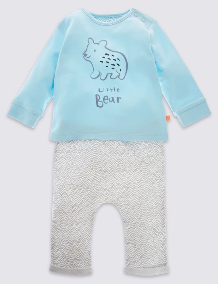 2 Piece Unisex Bear T-Shirt & Joggers Outfit 1 of 5