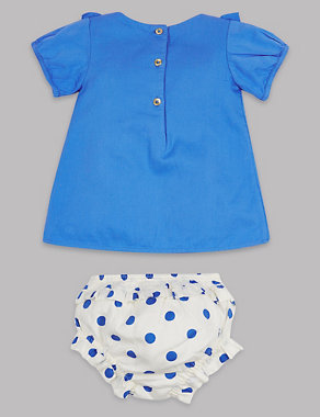 2 Piece Woven Top & Spotted Knickers Outfit Image 2 of 5