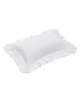 2 Pure Egyptian Cotton Double Frilled Pillowcases M&S