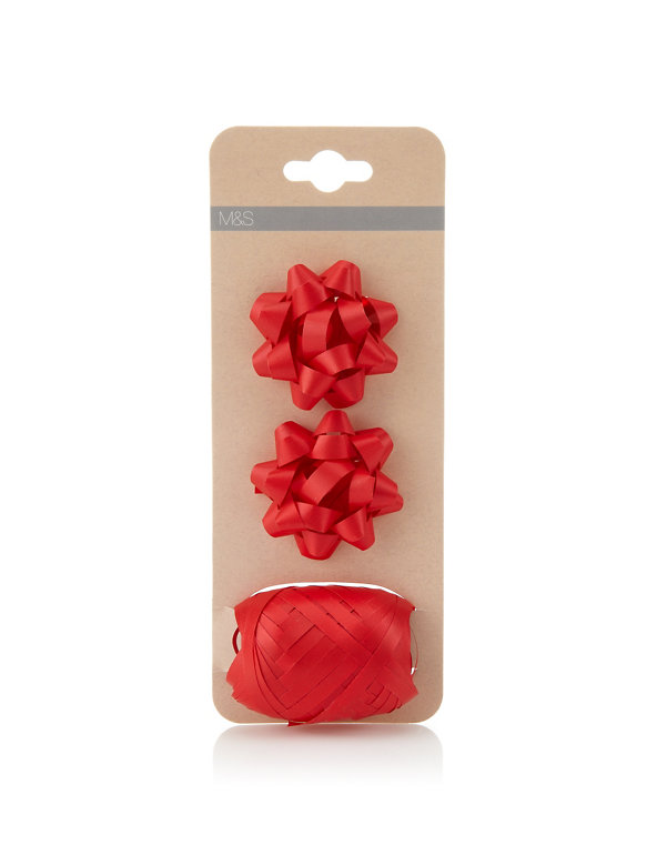 2 Red Bows & Ribbon Accessories Pack Image 1 of 2