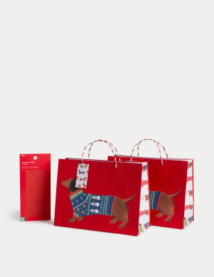 Graduation Gift Bags 2025 - 16.5" Extra Large With Cards & Tissue, 2-Pack Black Gold