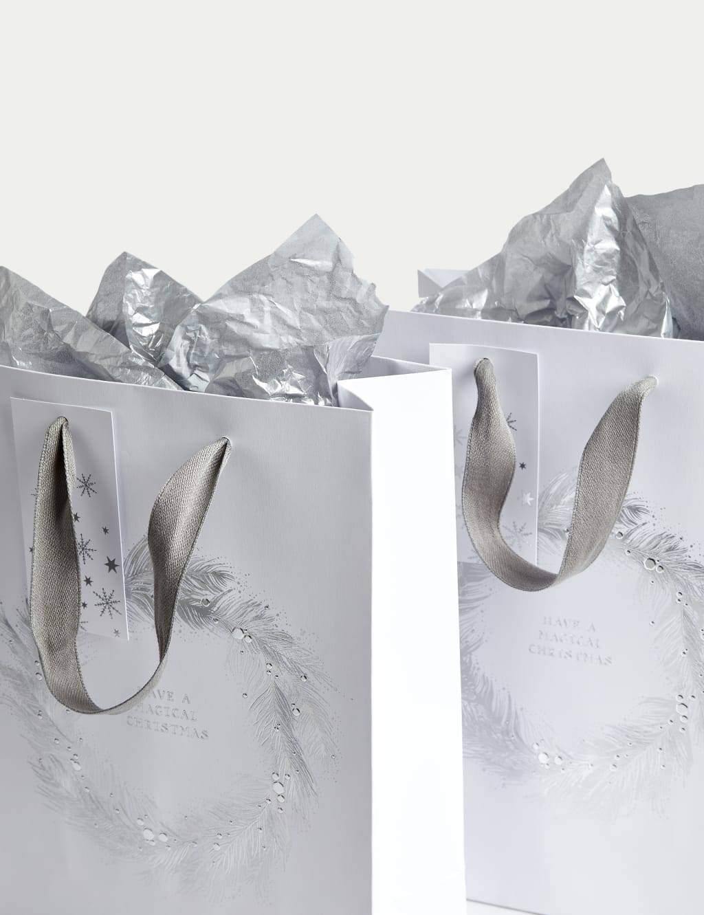 Silver christmas sales gift bags