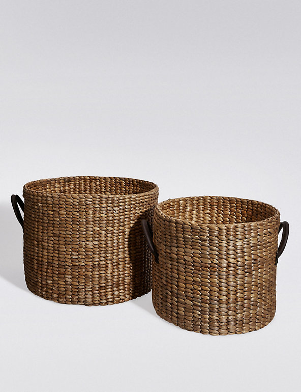 2 Water Hyacinth Storage Baskets Image 1 of 2