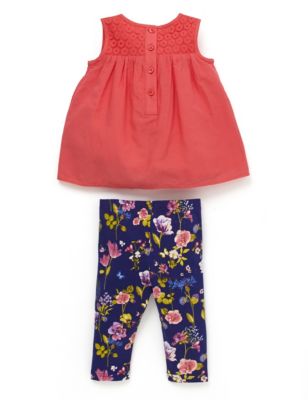 2 piece Tunic Outfit With Floral Printed Leggings Image 2 of 4