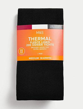 200 Denier Thermal Fleece Lined Tights Image 2 of 5