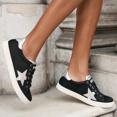 Silver cheap star trainers