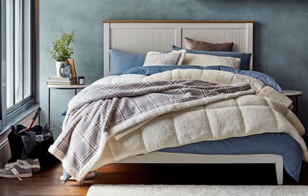 Bedding on a double bed