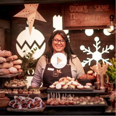 April Preston, head of product development, in the M&S Christmas food market