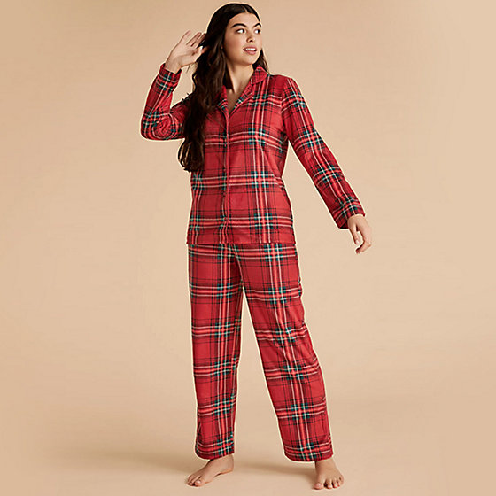 Get Cosy In Our Women's Red Checked Pyjamas | M&S