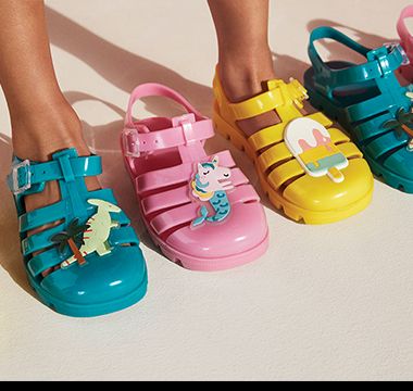 Kids’ colourful jelly sandals