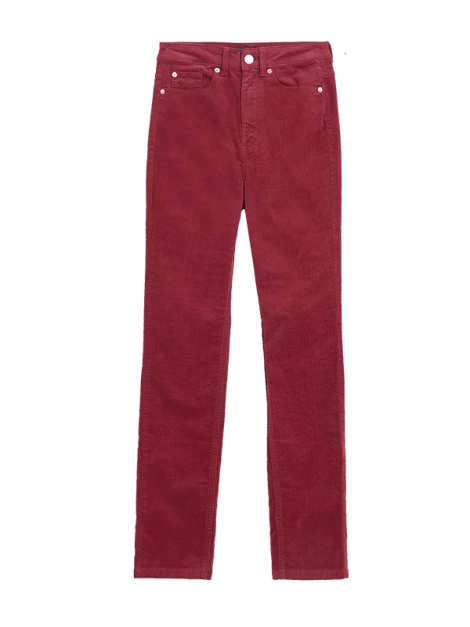 Red corduroy straight-leg trousers at M&S