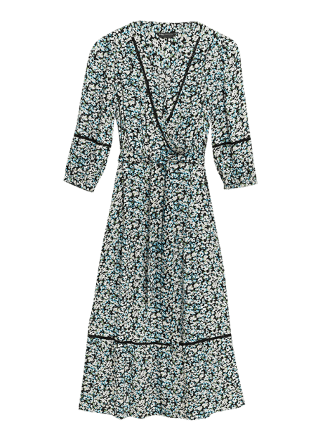 Floral-print midi wrap dress at M&S