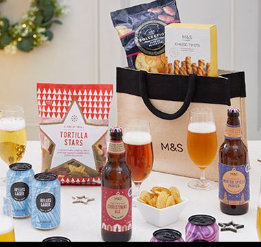 Craft beer and snacks selection